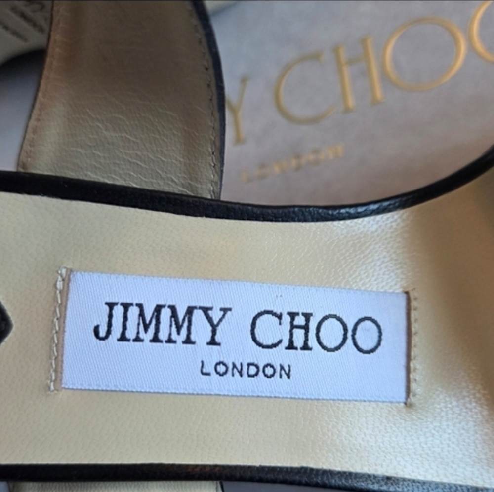 BNIB Jimmy Choo Black and Gold Sandals - Picture 3 of 14